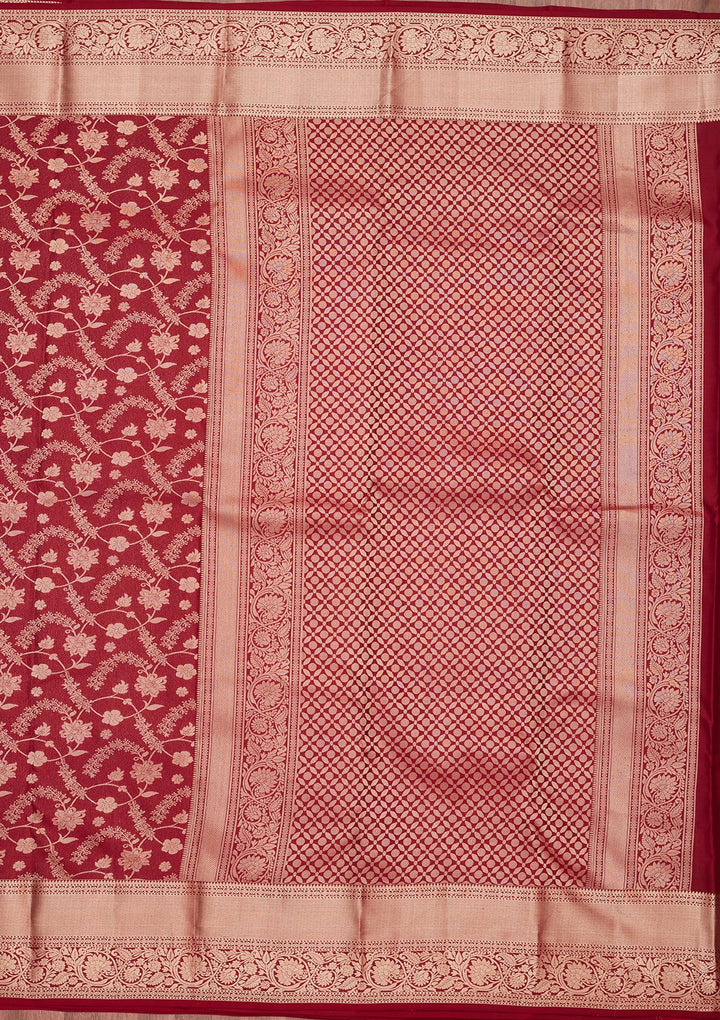 Maroon Zariwork Pure Silk Saree