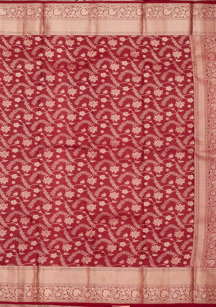 Maroon Zariwork Pure Silk Saree