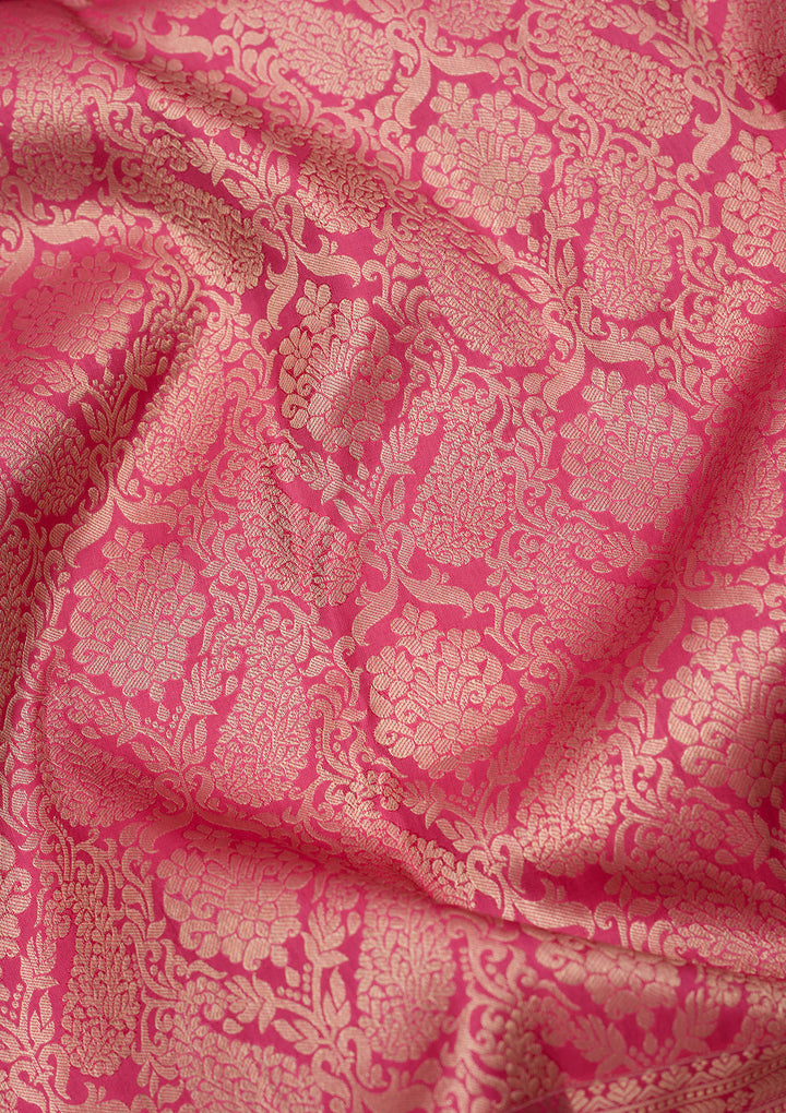 Pink Zariwork (Silver) Silk Silk_Saree