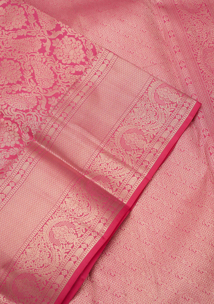 Pink Zariwork (Silver) Silk Silk_Saree