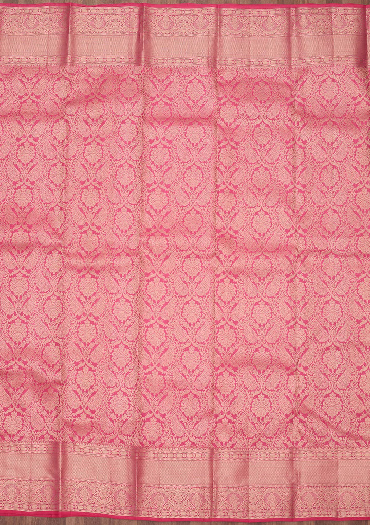 Pink Zariwork (Silver) Silk Silk_Saree