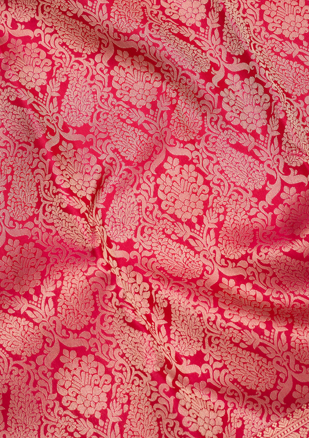 Rani Pink Zariwork Pure Silk Saree