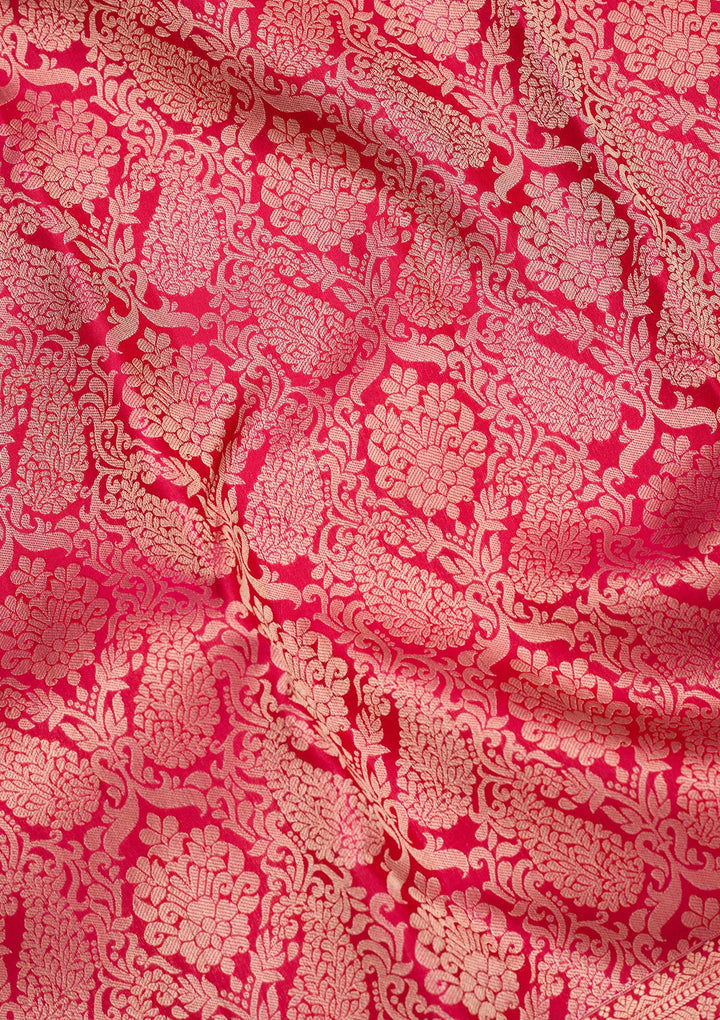 Rani Pink Zariwork Pure Silk Saree