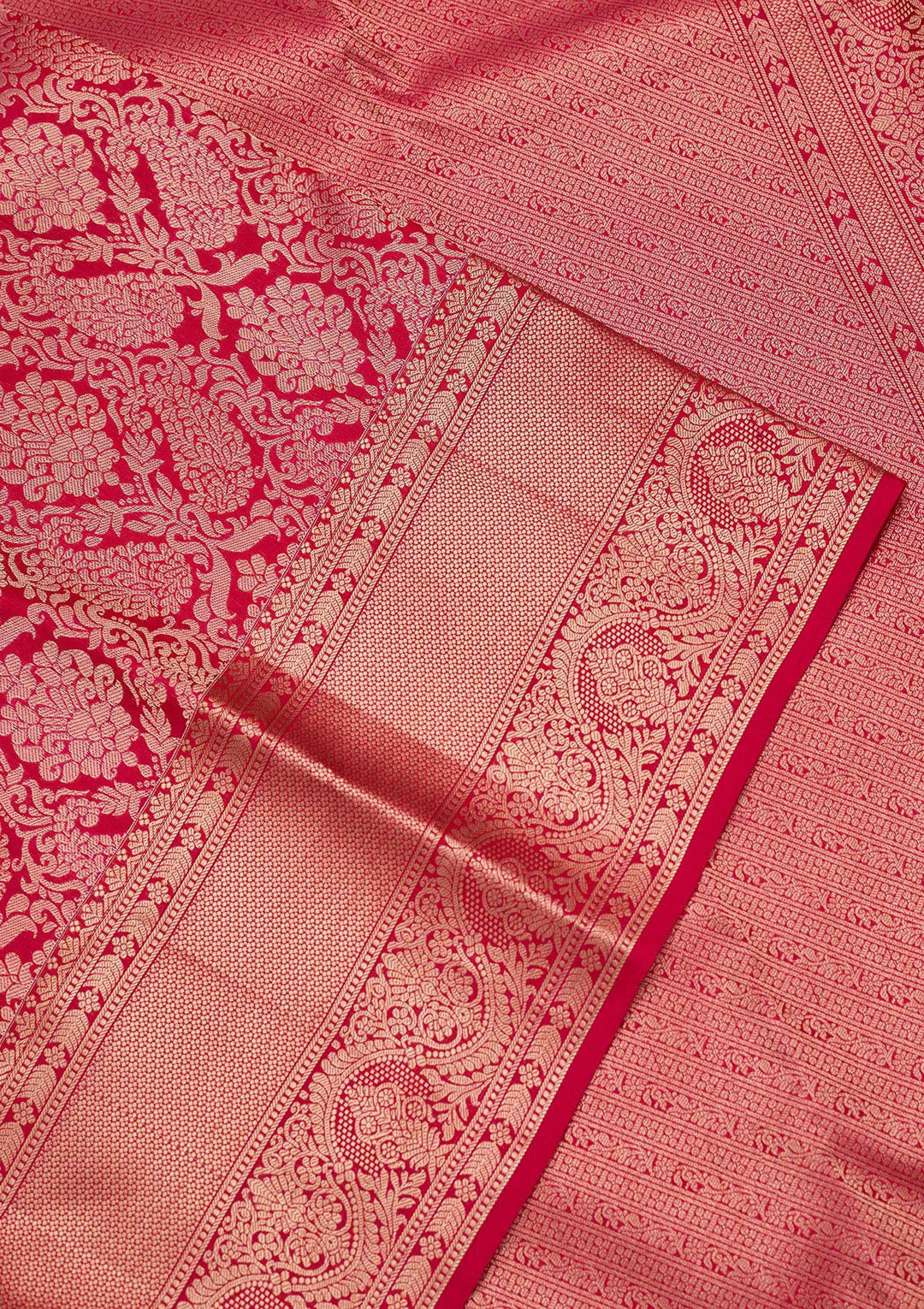 Rani Pink Zariwork Pure Silk Saree