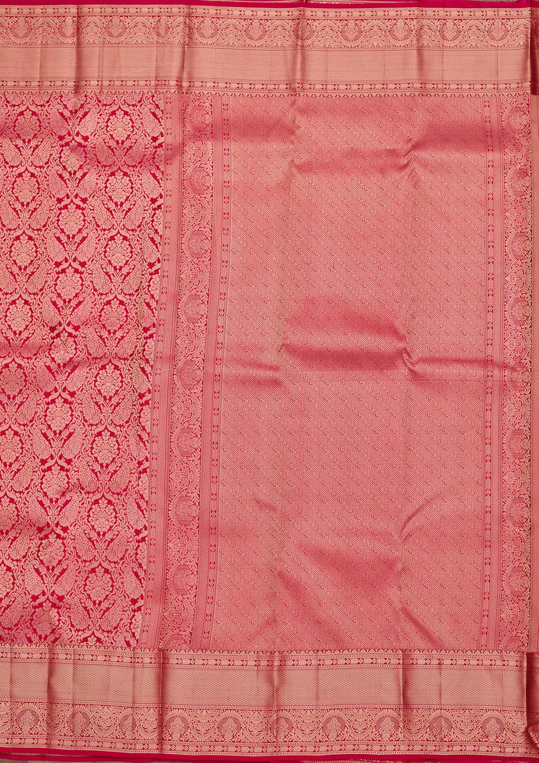Rani Pink Zariwork Pure Silk Saree