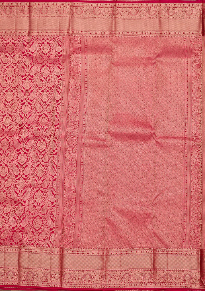 Rani Pink Zariwork Pure Silk Saree