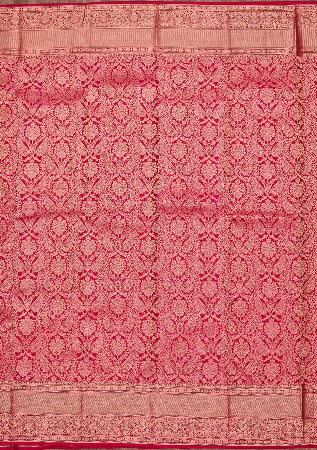 Rani Pink Zariwork Pure Silk Saree
