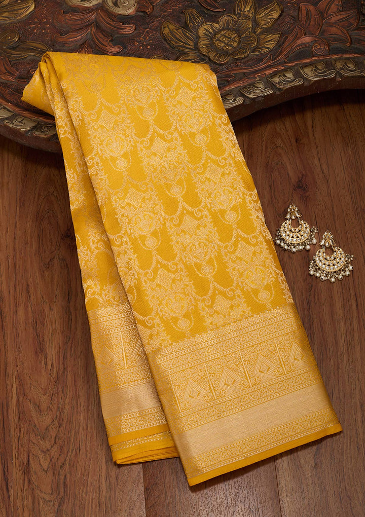 Yellow Zariwork Pure Silk Saree