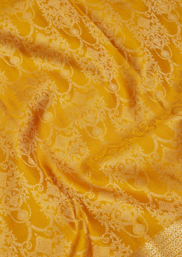 Yellow Zariwork Pure Silk Saree