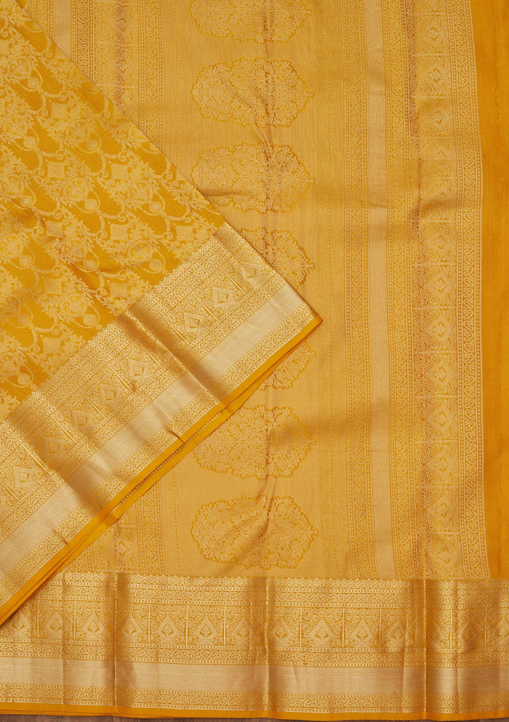 Yellow Zariwork Pure Silk Saree