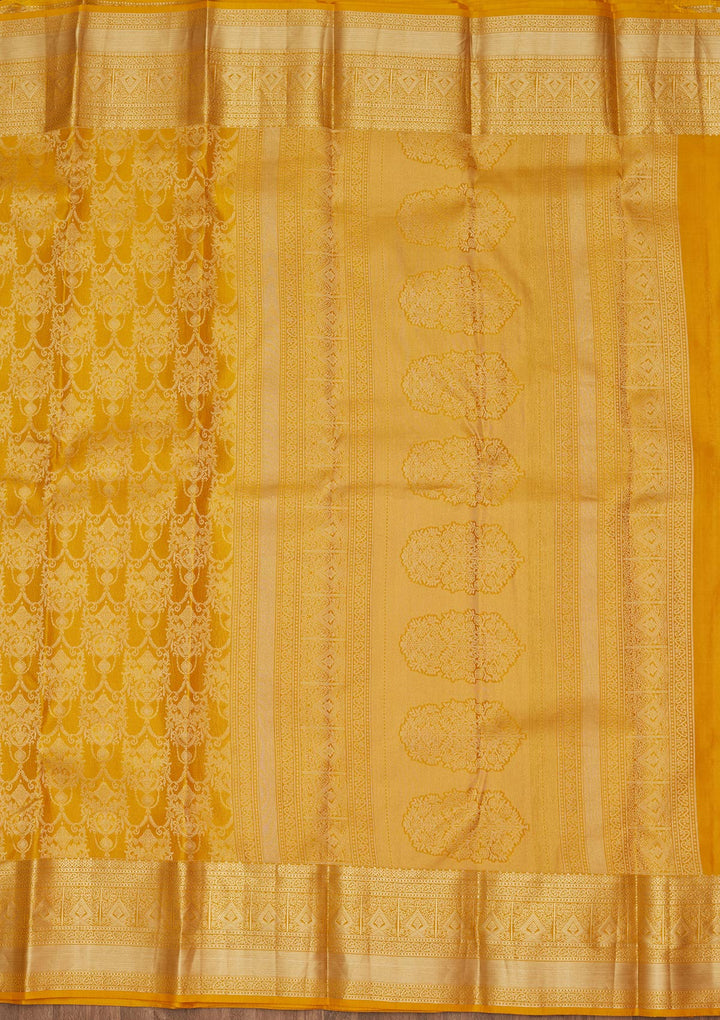 Yellow Zariwork Pure Silk Saree
