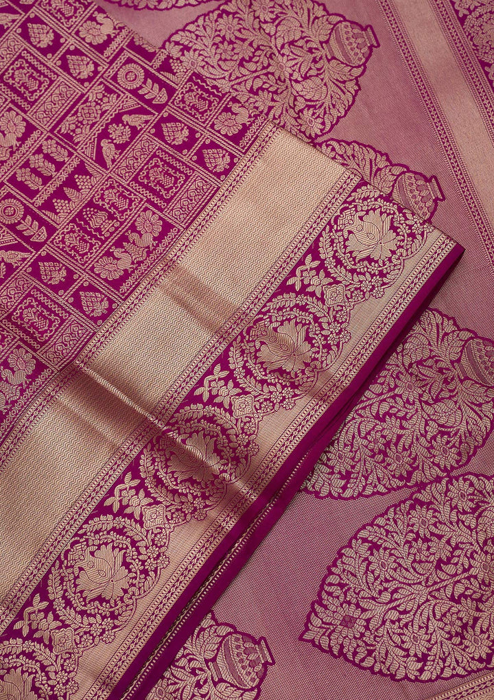 Violet Zariwork (Gold) Pure Silk Silk_Saree