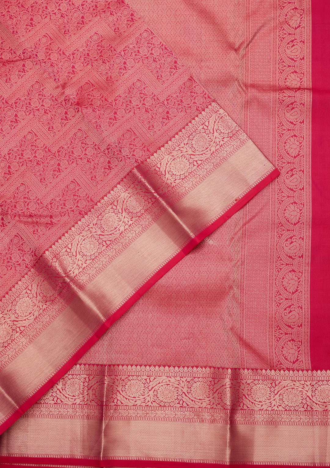 Rani Pink Zariwork Pure Silk Saree