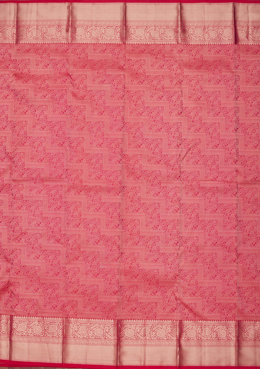 Rani Pink Zariwork Pure Silk Saree