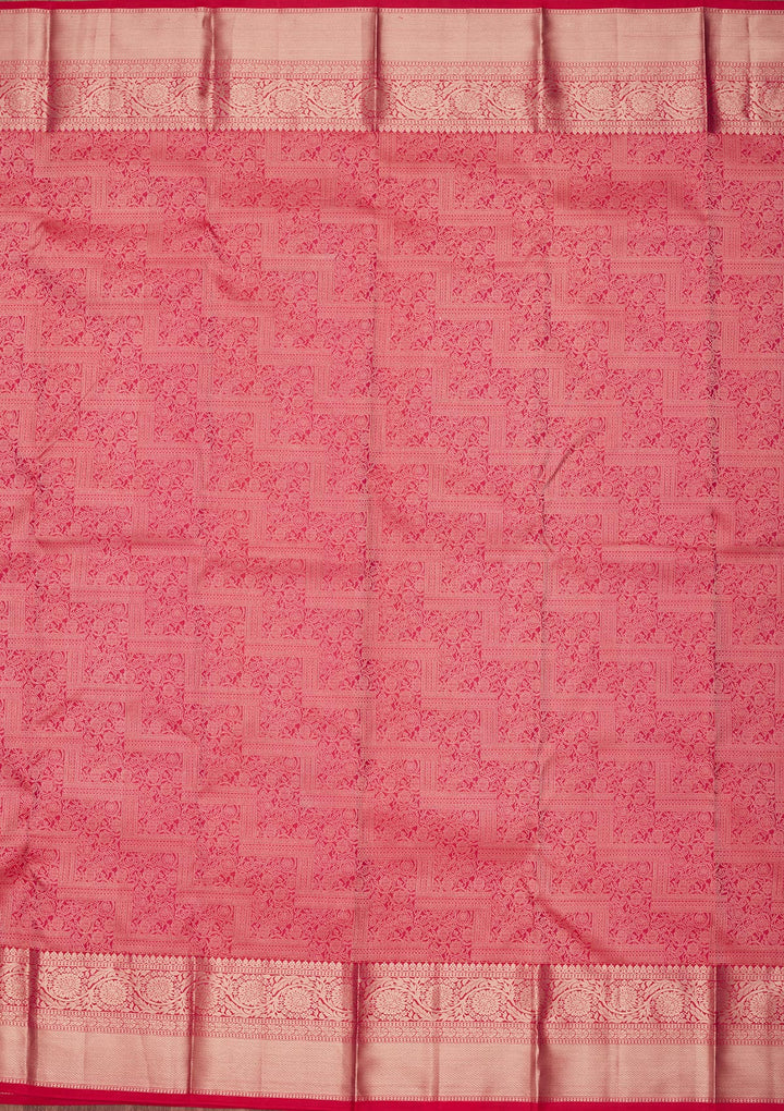Rani Pink Zariwork Pure Silk Saree