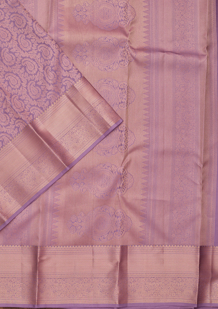 Lavender Zariwork Pure Silk Saree