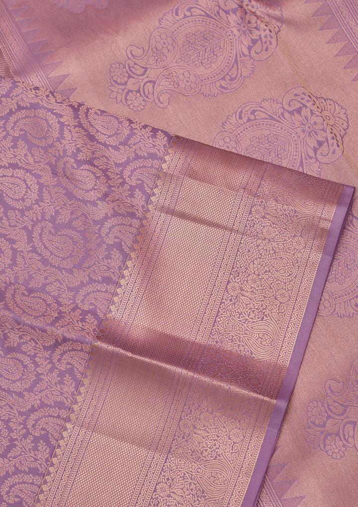 Lavender Zariwork Pure Silk Saree