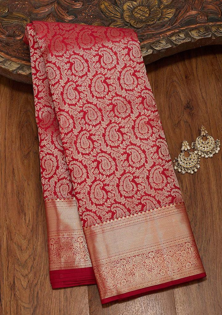 Maroon Zariwork Pure Silk Saree