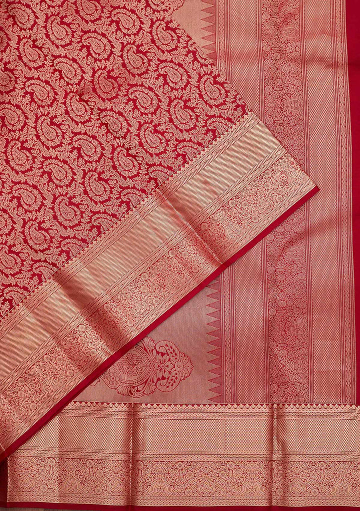 Maroon Zariwork Pure Silk Saree