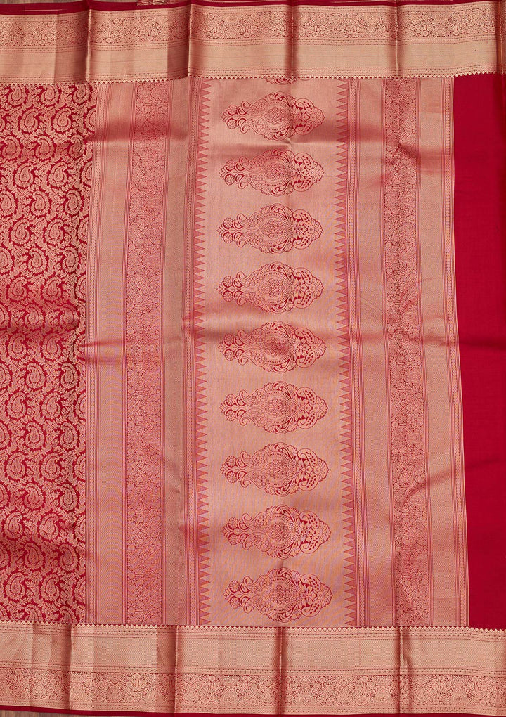 Maroon Zariwork Pure Silk Saree