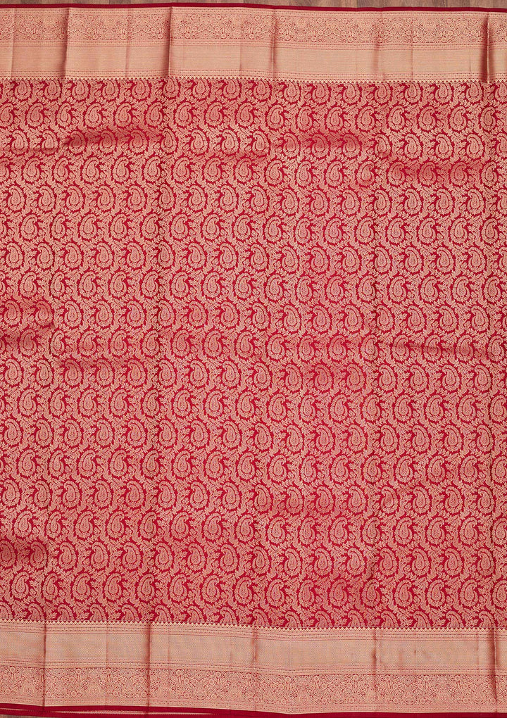 Maroon Zariwork Pure Silk Saree