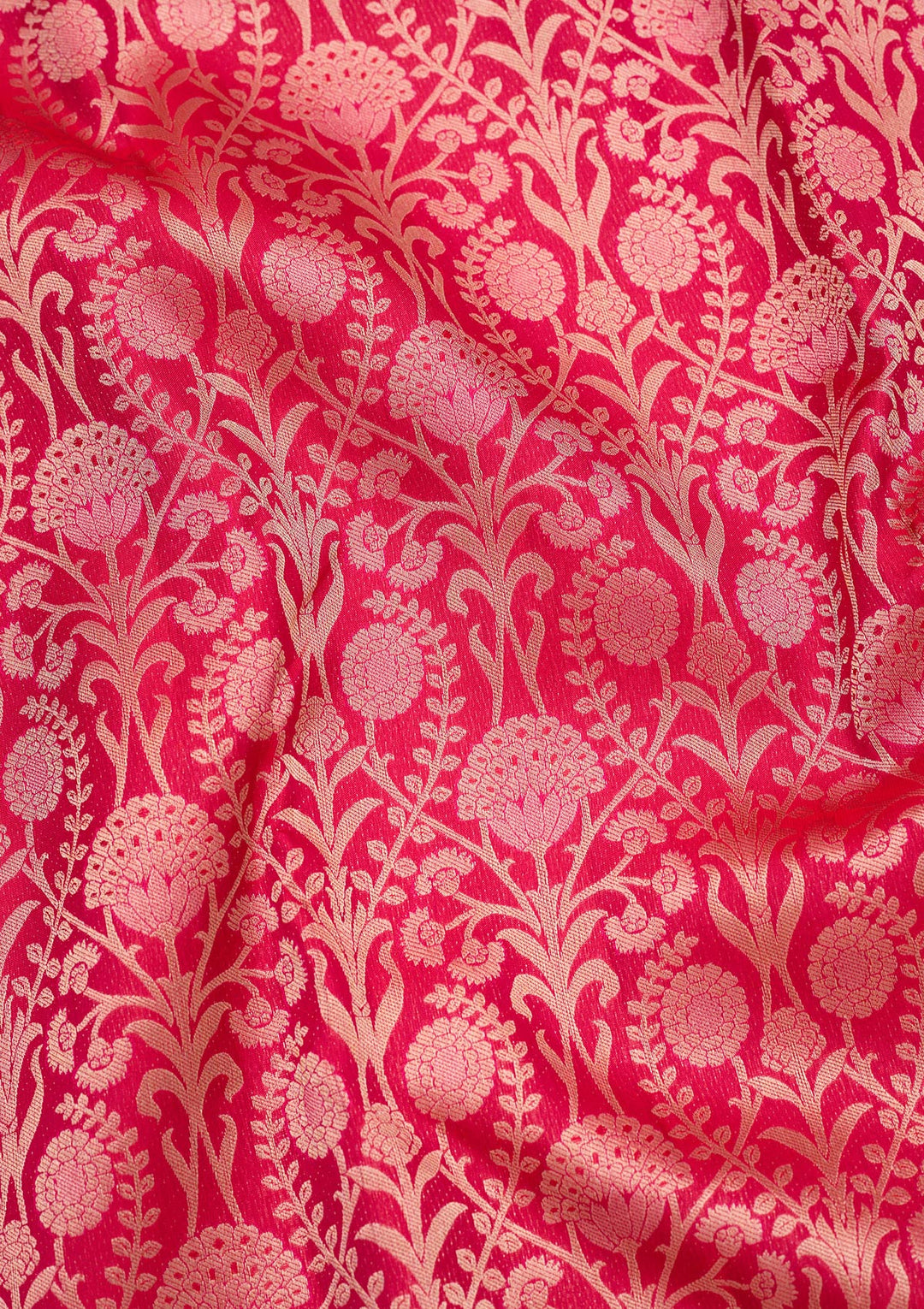 Rani Pink Zariwork Pure Silk Saree