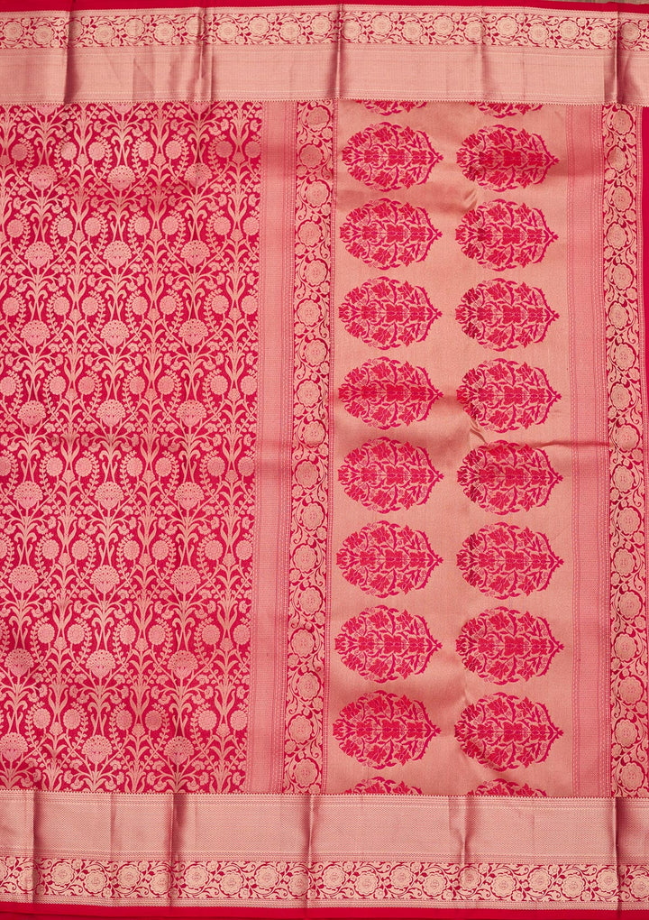 Rani Pink Zariwork Pure Silk Saree