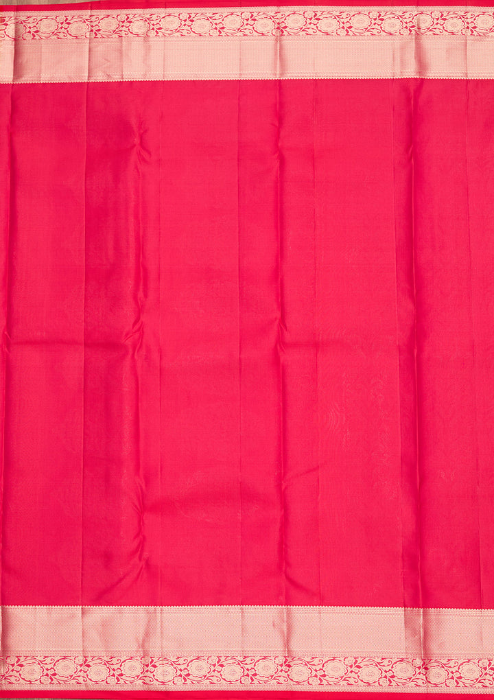 Rani Pink Zariwork Pure Silk Saree