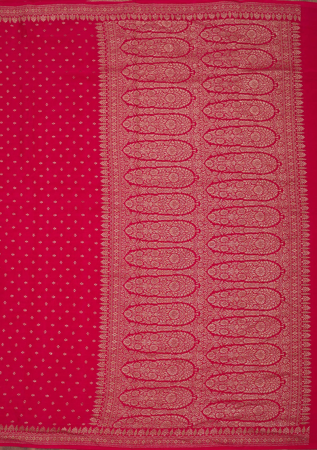 Pink Zariwork Pure Crepe Silk Saree