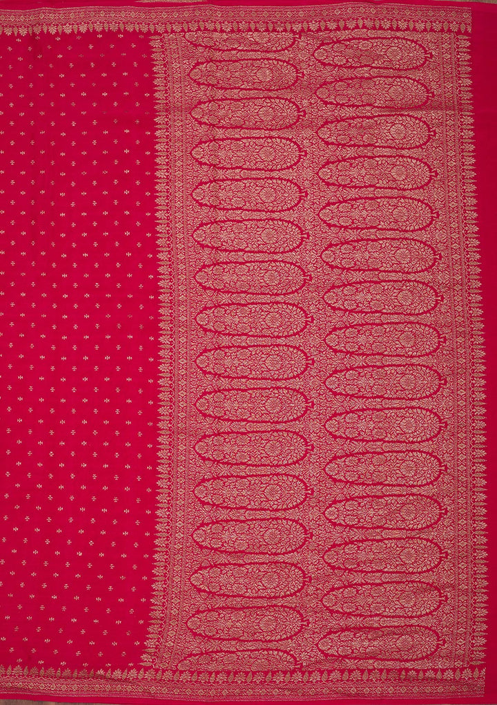 Pink Zariwork Pure Crepe Silk Saree