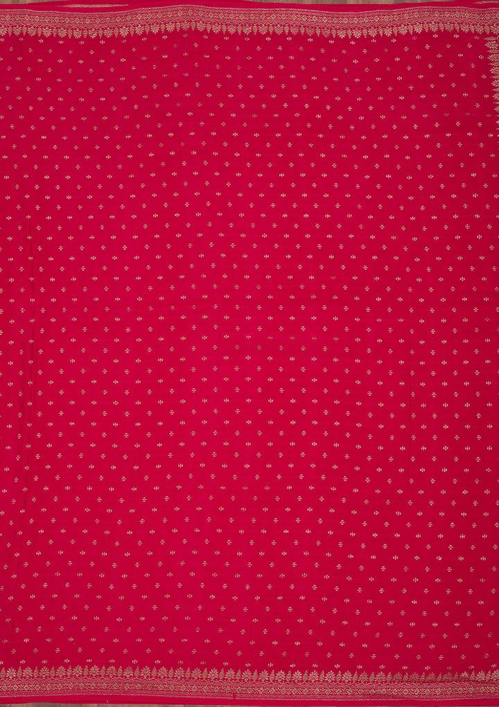 Pink Zariwork Pure Crepe Silk Saree