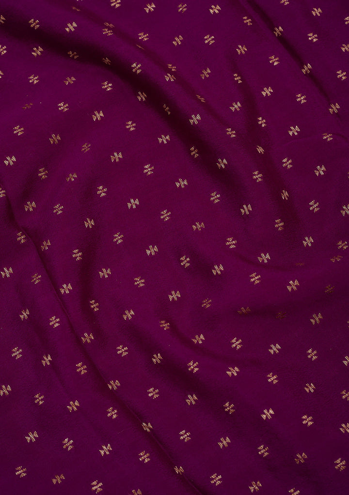 Violet Zariwork Pure Crepe Silk Saree