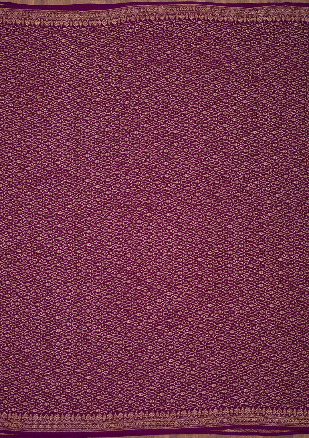 Violet Zariwork Pure Crepe Silk Saree