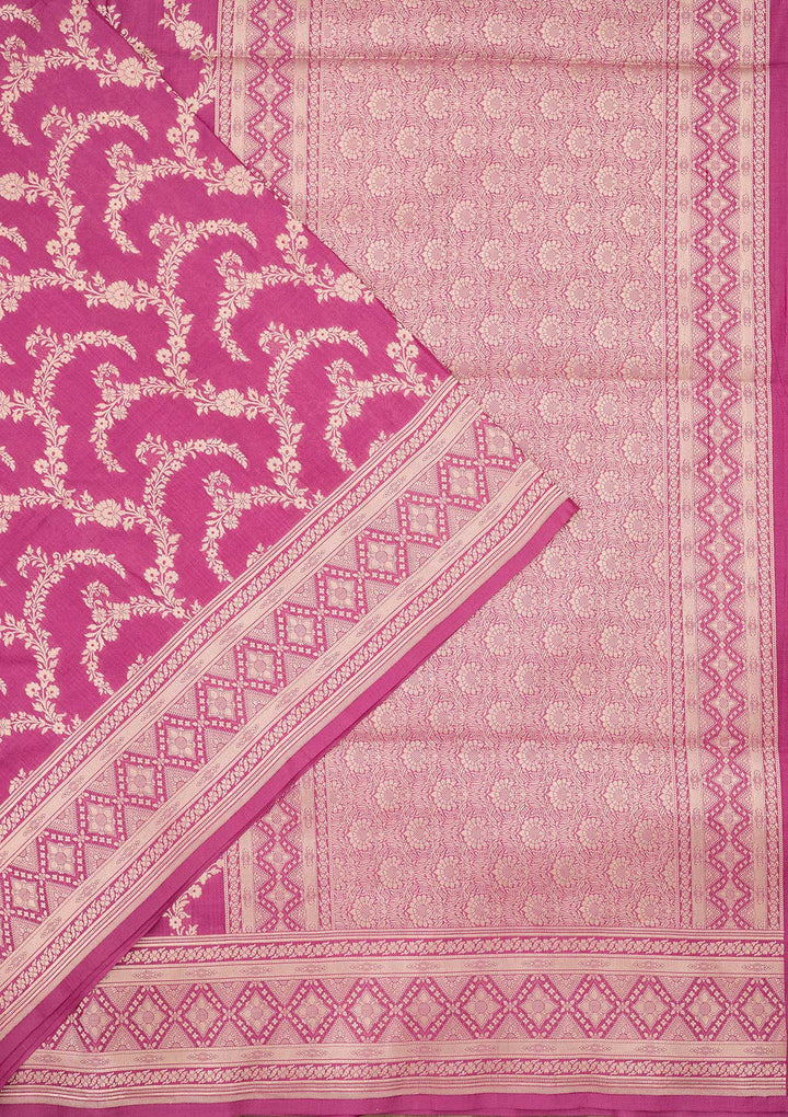 Mauve Zariwork Pure Silk Saree
