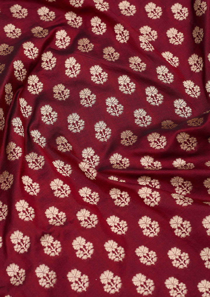 Maroon Zariwork Pure Silk Saree