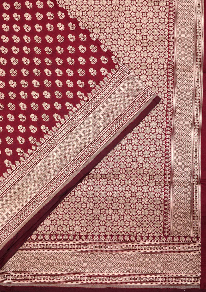Maroon Zariwork Pure Silk Saree