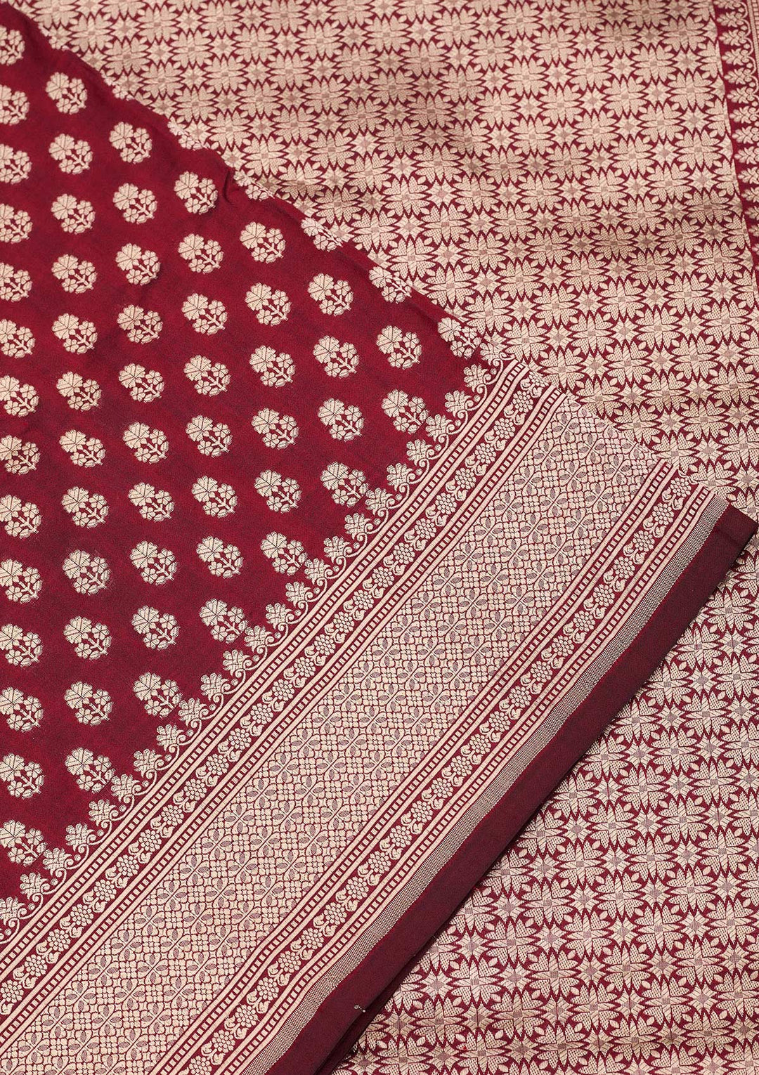 Maroon Zariwork Pure Silk Saree
