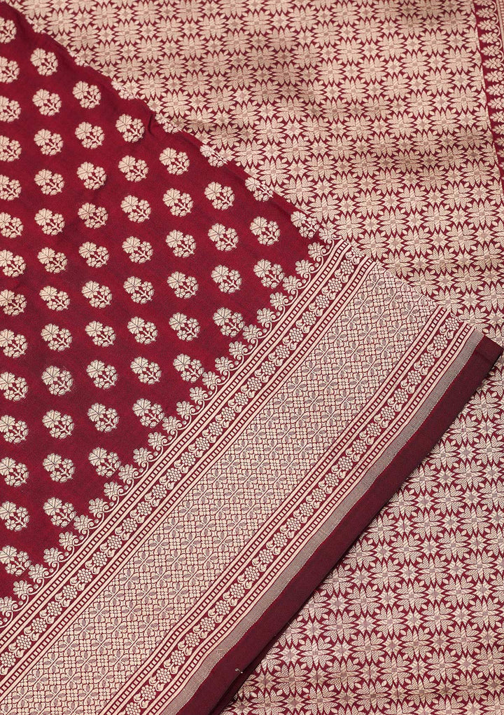 Maroon Zariwork Pure Silk Saree