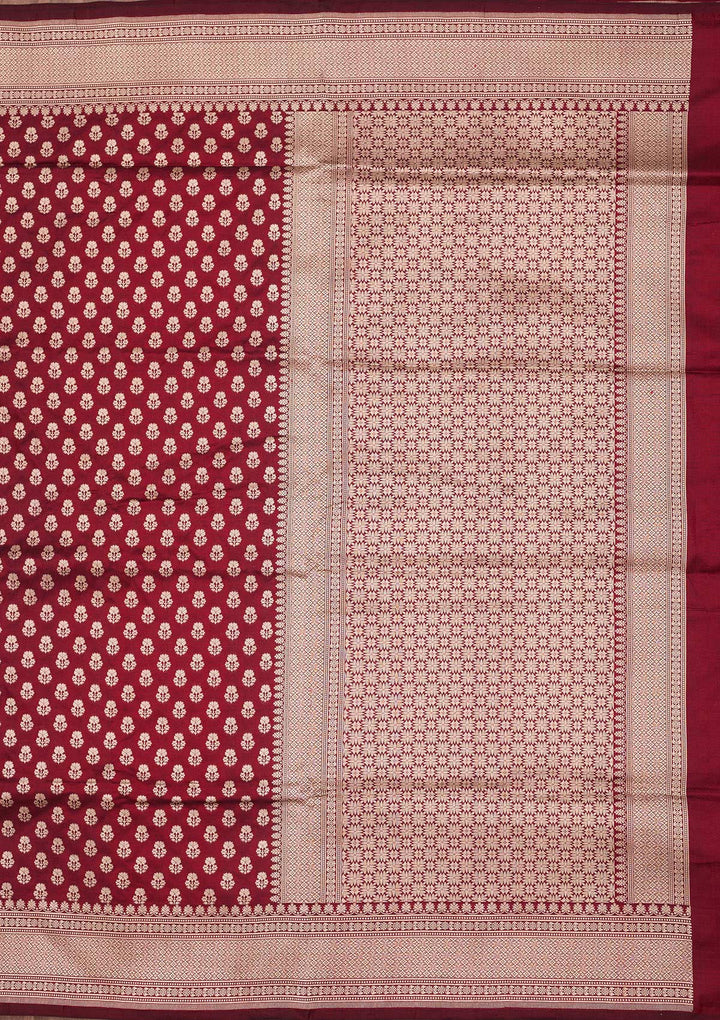Maroon Zariwork Pure Silk Saree