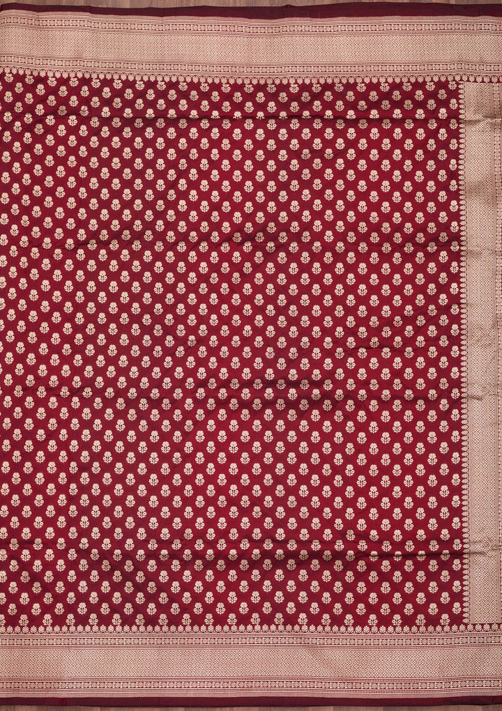 Maroon Zariwork Pure Silk Saree