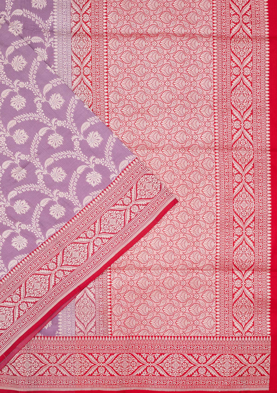 Mauve Zariwork Pure Silk Saree