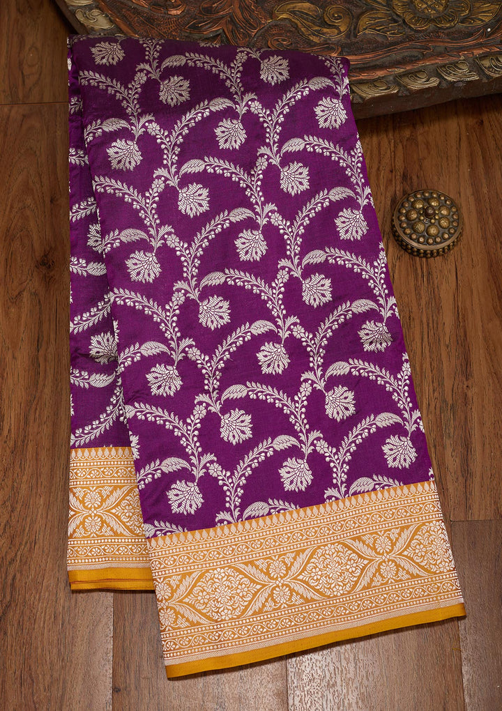 Purple Zariwork Pure Silk Saree