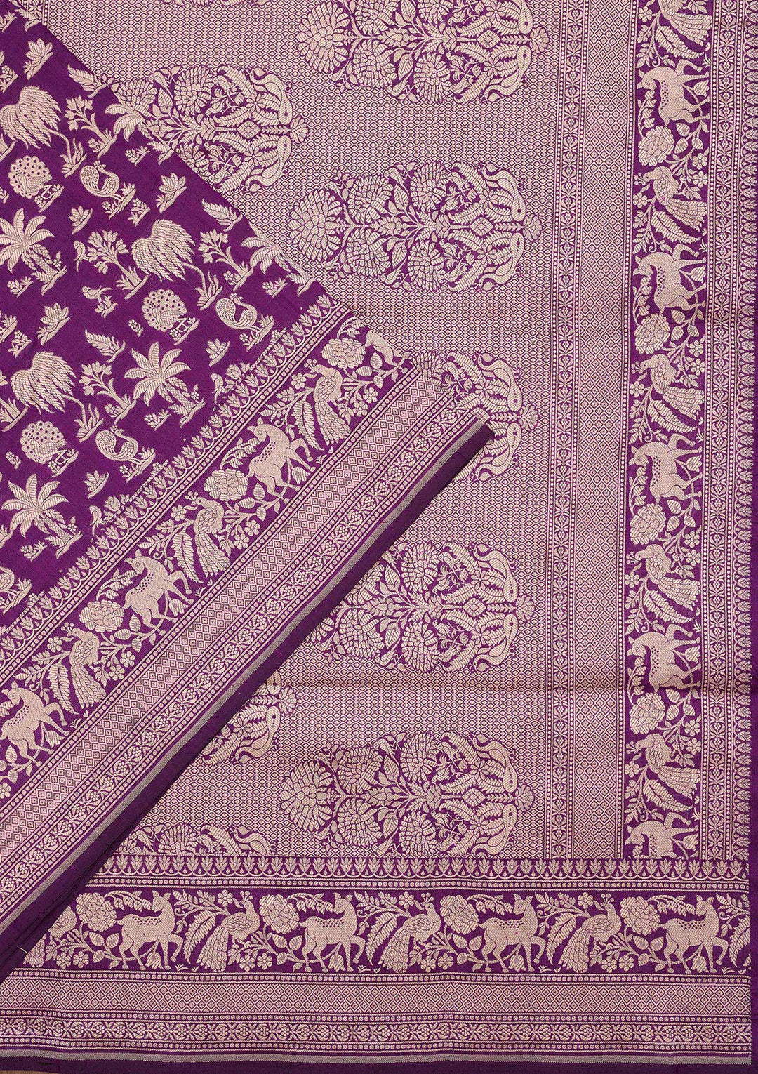 Purple Zariwork Pure Silk Saree