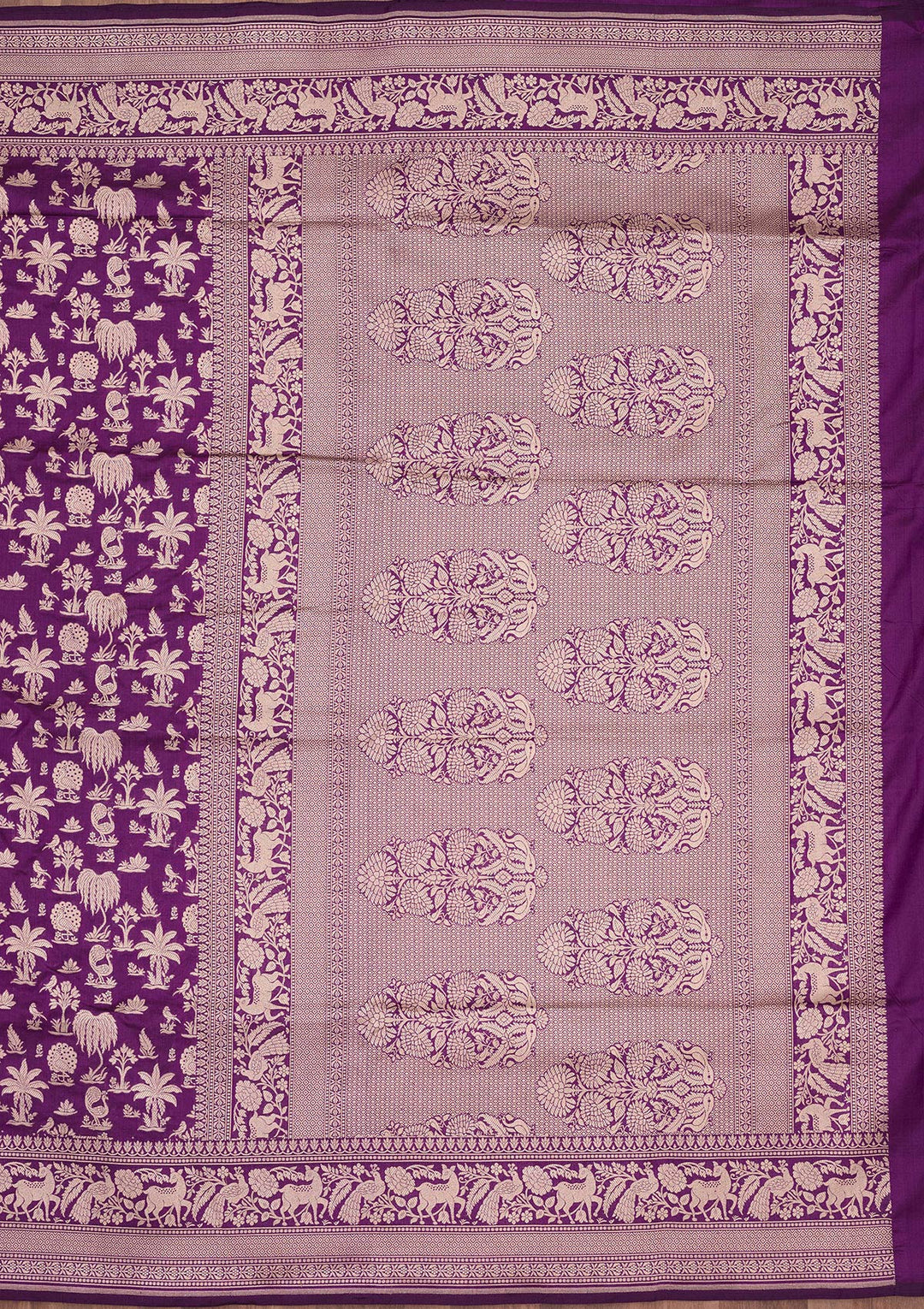 Purple Zariwork Pure Silk Saree