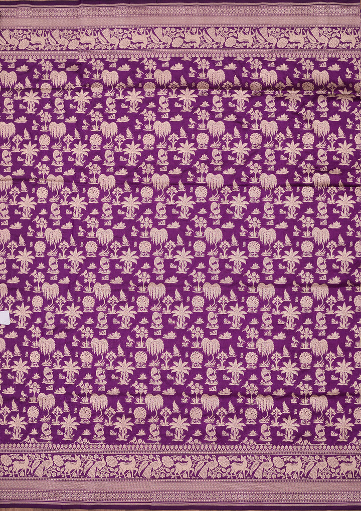 Purple Zariwork Pure Silk Saree
