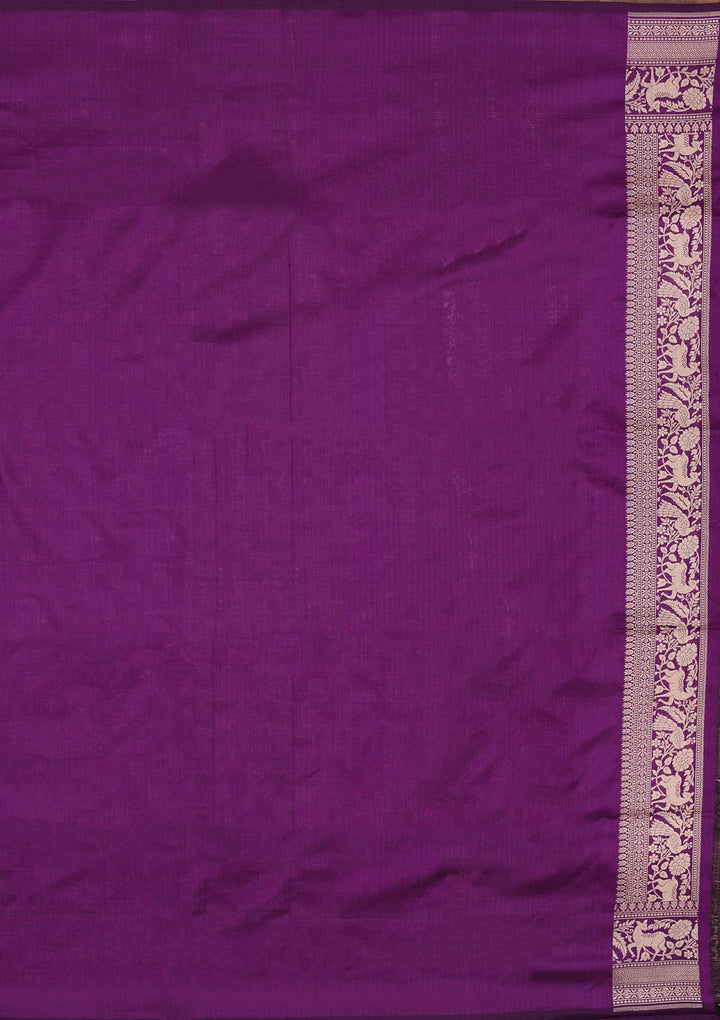 Purple Zariwork Pure Silk Saree