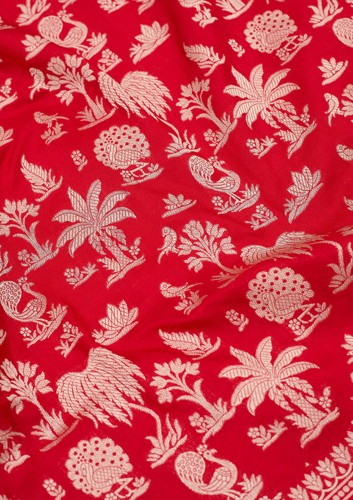 Red Zariwork Pure Silk Saree