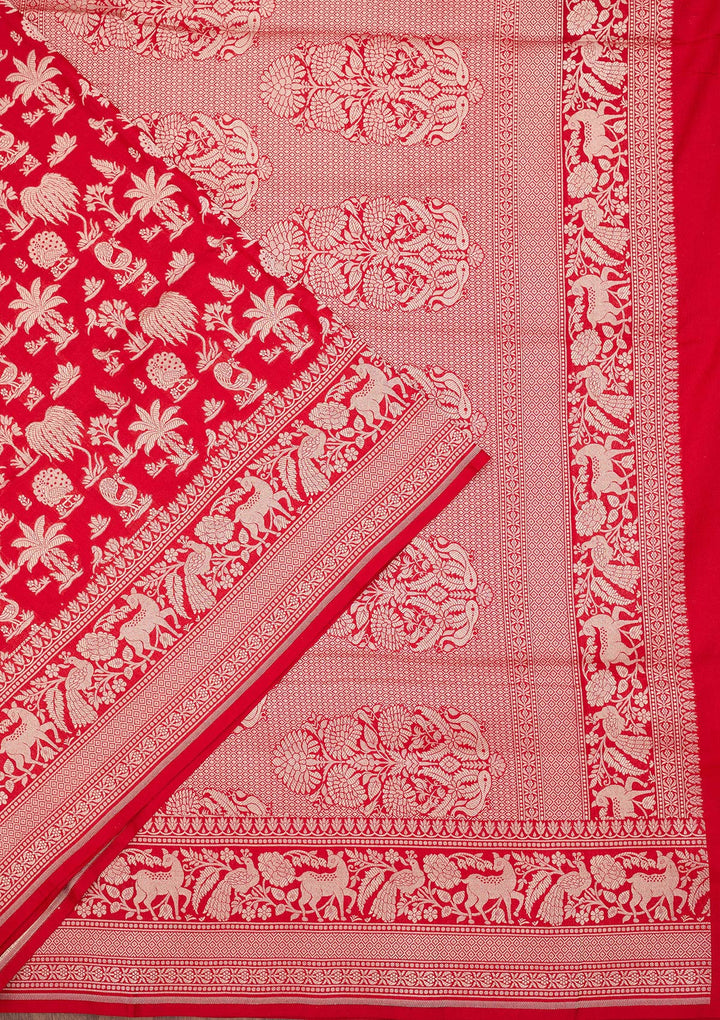 Red Zariwork Pure Silk Saree