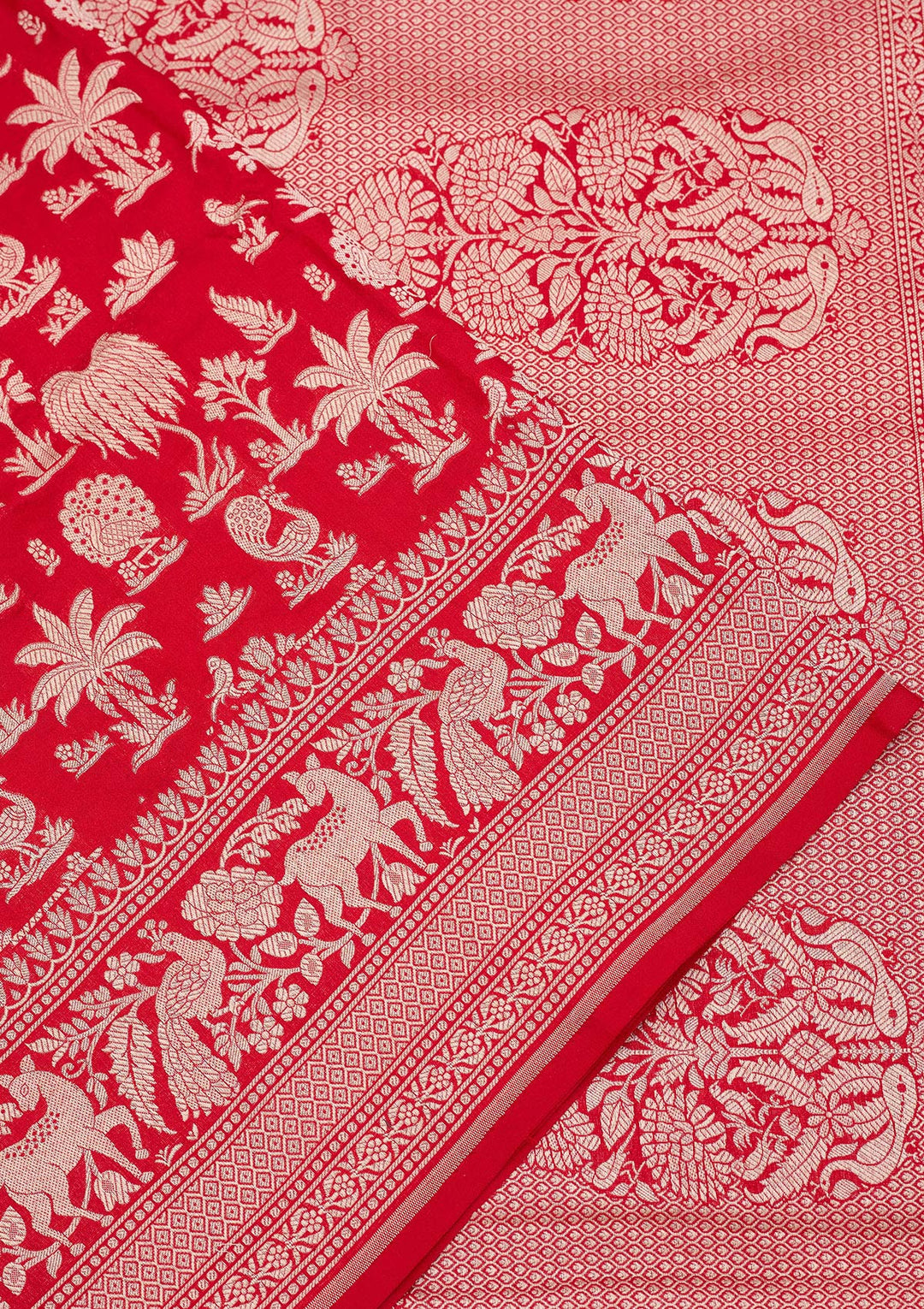 Red Zariwork Pure Silk Saree