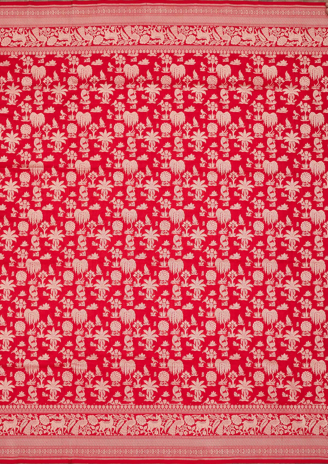 Red Zariwork Pure Silk Saree